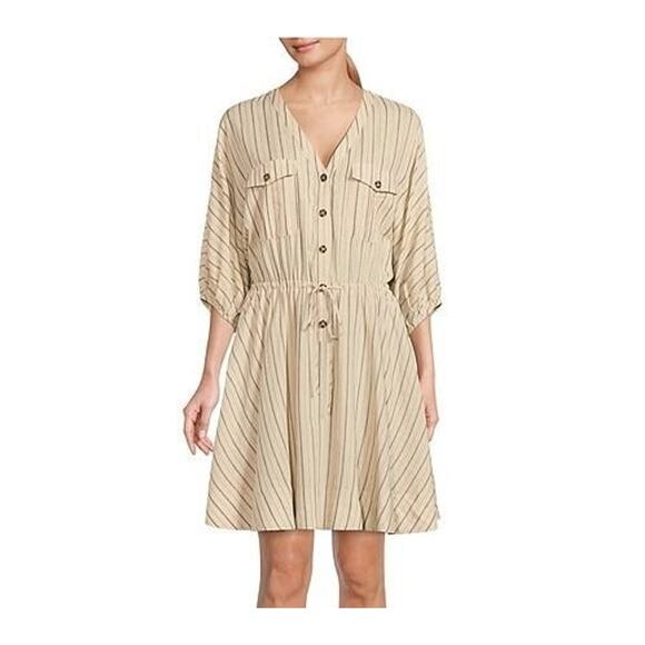 NwT Gibson Latimer Midi Linen Dress Size XXL Minimal Classic Career Tailored - Picture 1 of 7